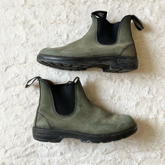 Blundstone Boots Womens 8 Green Chelsea Nubuck Leather 2442 Classic Granola READ - Picture 3 of 9